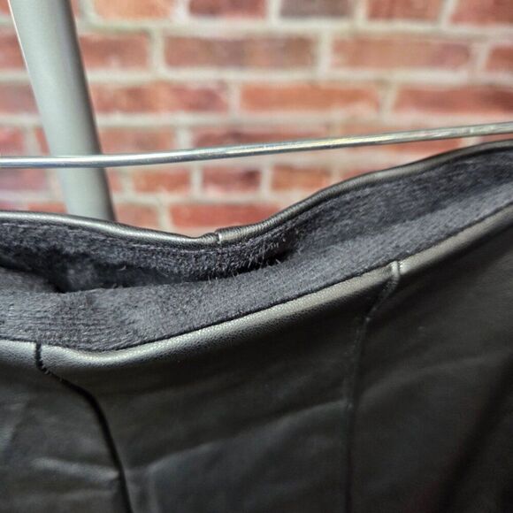 ASOS DESIGN Faux Leather Paneled Pants Black – Size 12 Zip High Waist - Picture 5 of 6